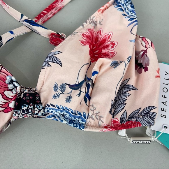 NEW Seafolly Water Garden Convertible Cross Back Bikini Top Underwire Sz 4 US - Picture 4 of 11
